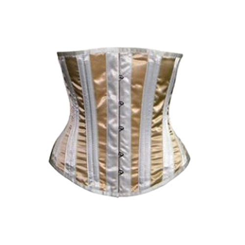 White and Beige Satin Corset